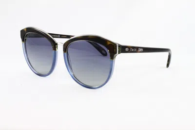 Pre-owned Tiffany & Co Tiffany Sunglasses Women's Round Tf4146 82464l Havana Fading Blue 56mm