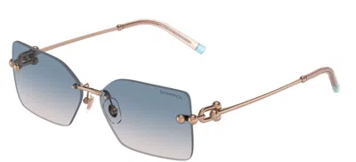 Pre-owned Tiffany & Co Tiffany Tf 3088 Rose Gold/blue Shaded (6105/16) Sunglasses