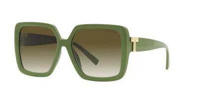 Pre-owned Tiffany & Co Tiffany Tf 4206u Green/grey Green Shaded (8368/7z) Sunglasses