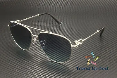 Pre-owned Tiffany & Co Tiffany Tf3092 60019s Silver Azure Gradient Blue 59 Mm Women's Sunglasses