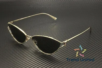 Pre-owned Tiffany & Co Tiffany Tf3095 6021s4 Pale Gold Dark Grey 61 Mm Women's Sunglasses In Gray