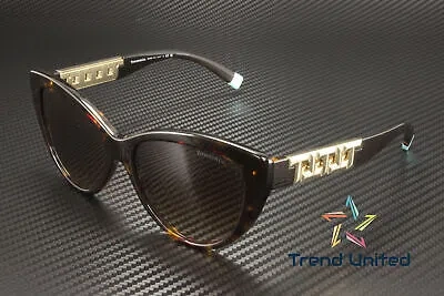 Pre-owned Tiffany & Co Tiffany Tf4196 80153b Havana Brown Gradient 56 Mm Women's Sunglasses