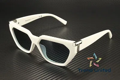 Pre-owned Tiffany & Co Tiffany Tf4205u 83699s Ivory Azure Gradient Blue 56 Mm Women's Sunglasses