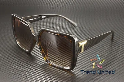 Pre-owned Tiffany & Co Tiffany Tf4206u 80153b Havana Brown Gradient 58 Mm Women's Sunglasses