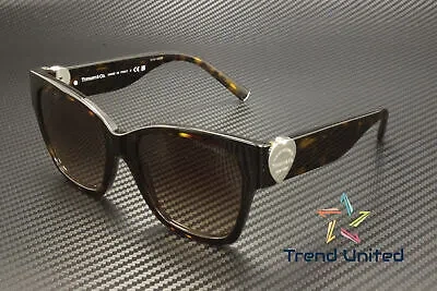 Pre-owned Tiffany & Co Tiffany Tf4216 80153b Havana Brown Gradient 54 Mm Women's Sunglasses