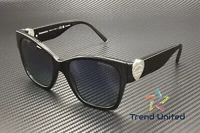 Pre-owned Tiffany & Co Tiffany Tf4216 83944u Black Azure Grad Dk Blue Polarized 54 M Women's Sunglasses