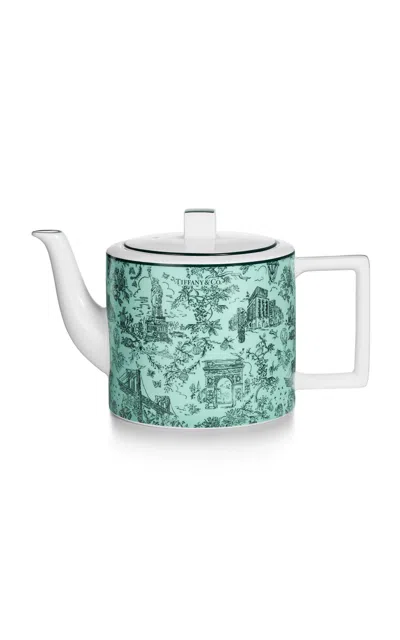 Tiffany & Co Toile Bone China Coffee Pot In Blue