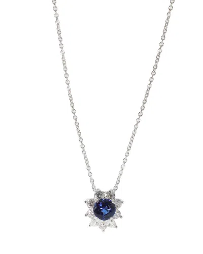 Tiffany & Co Victoria Sapphire Diamond Pendant In Platinum 0.53 Ctw In Blue