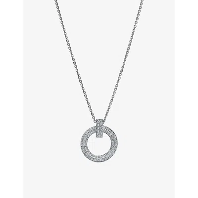 Tiffany & Co 1 18ct White-gold And 0.72ct Brilliant-cut Diamond Necklace In White Gold