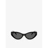 Tiffany & Co Womens Black Tf4225u Oval-frame Acetate Sunglasses In Black