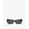 Tiffany & Co Womens Black Tf4226u Rectangle-frame Acetate Sunglasses In Black