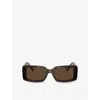 Tiffany & Co Womens Brown Tf4197 Rectangle-frame Tortoiseshell Acetate Sunglasses In Brown