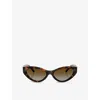 Tiffany & Co Womens Brown Tf4225u Oval-frame Tortoiseshell Acetate Sunglasses In Brown