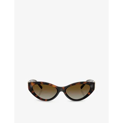 Tiffany & Co Womens Brown Tf4225u Oval-frame Tortoiseshell Acetate Sunglasses