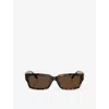 Tiffany & Co Womens Brown Tf4226u Rectangle-frame Tortoiseshell Acetate Sunglasses In Brown