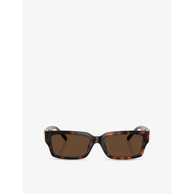 Tiffany & Co Womens Brown Tf4226u Rectangle-frame Tortoiseshell Acetate Sunglasses