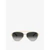 Tiffany & Co Womens Gold Tf3101b Pilot-frame Steel Sunglasses In Gold