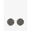 Tiffany & Co Womens Gold Tf3091 Round-frame Metal Sunglasses In Gold