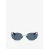Tiffany & Co Womens Silver Tf3104d Oval-frame Metal Sunglasses In Silver