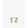 Tiffany & Co Womens  Tiffany T 18ct Yellow-gold And 0.4ct Brilliant-cut Diamond Hoop Earrings&nbsp; In Yellow Gold