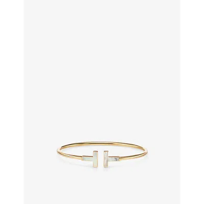 Tiffany & Co Womens Yellow Gold Tiffany T Wire 18ct Yellow-gold And Mother-of-pearl Bracelet