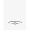 Tiffany & Co Womens White Gold Tiffany T Wire 18ct White-gold And 0.48ct Brilliant-cut Diamond Bracelet In White Gold