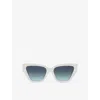 Tiffany & Co . Contemporary Cat-eye Sunglasses With Iconic T Motif In White