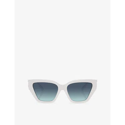 TIFFANY & CO WOMENS WHITE TF4218 CAT-EYE POLYAMIDE SUNGLASSES
