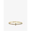 Tiffany & Co Womens Yellow Gold Tiffany T Narrow Hing 18ct Yellow-gold And 2.22ct Brilliant-cut Diamond Bracelet In Yellow Gold