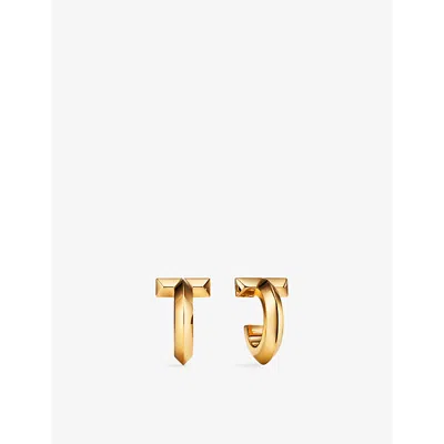 Tiffany & Co Womens Yellow Gold Tiffany T T1 18ct Yellow-gold Hoop Earrings