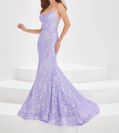 Tiffany Designs Sparkle Fit And Flare Prom Dress In Lilac In Purple