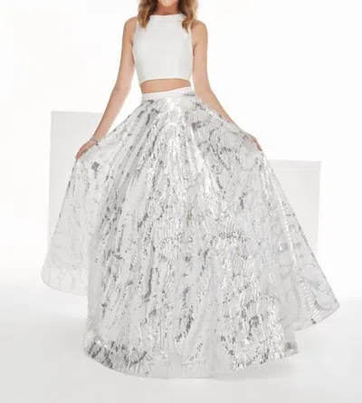 Tiffany Designs Women's Prom Dress In Ivory Silver In Multi
