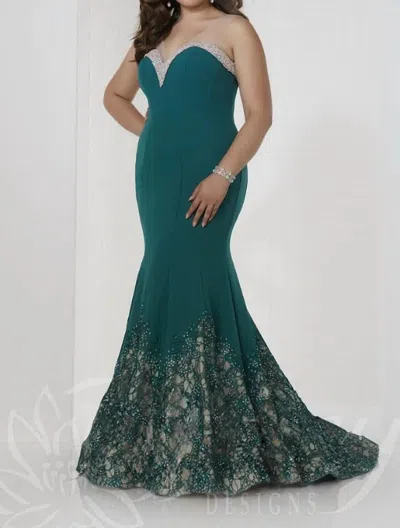 Tiffany Designs Women's Prom Dress In Teal In Green