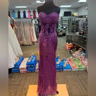 Tiffany Designs Women's Sequined Prom Dress In Purple