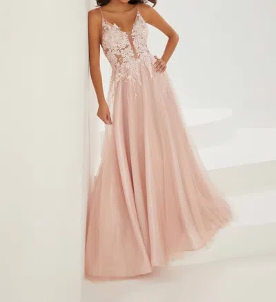 Tiffany Designs Women's Sleeveless Tulle Gown In Blush In Pink
