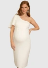 Tiffany Rose Maternity Taylor One Shoulder Dress In White