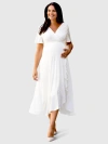 Tiffany Rose Maternity Waterfall Midi Maternity Dress In White