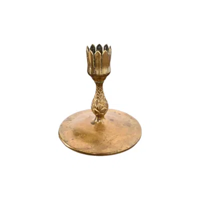 Pre-owned Tiffany Studios New York Bronze Doré Artichoke Form Vase Stand Or Candlestick In Gold