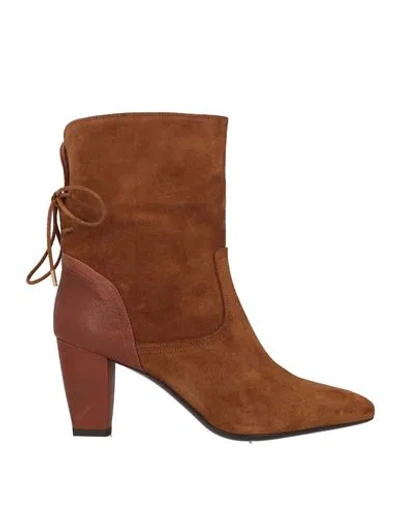 Tiffi Woman Ankle Boots Camel Size 10 Leather In Beige