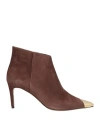 Tiffi Woman Ankle Boots Cocoa Size 11 Leather In Brown