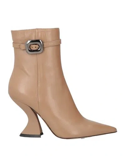 Tiffi Woman Ankle Boots Light Brown Size 8.5 Leather In Beige
