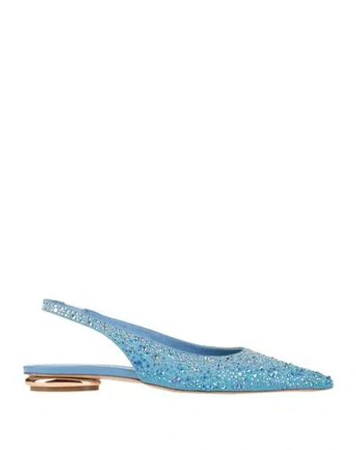 Tiffi Woman Ballet Flats Light Blue Size 10 Leather