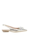 Tiffi Woman Ballet Flats Platinum Size 8 Leather In Grey