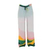 Tiger And The Monkey Women's Blue / Pink / Purple The Kristin Printed Ecovero Viscose Drawstring Wide Leg Pant Trouser