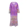 Tiger And The Monkey Women's Pink / Purple The Susie Organic Cotton Kaftan Dress In Pink/purple