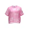 Tiger And The Monkey Women's Pink / Purple / White The Gina Sheer Silk T Shirt - Pink Shibori Floral