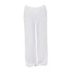 Tiger And The Monkey Women's The Debbie In Law Triple Gauze Cotton Wide Leg Drawstring Pant Trouser - White