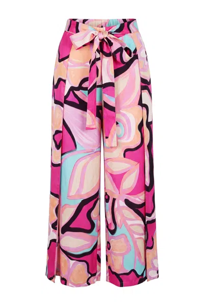 Tiger And The Monkey Women's The Marianna Pink Floral Silky Wrap Pants
