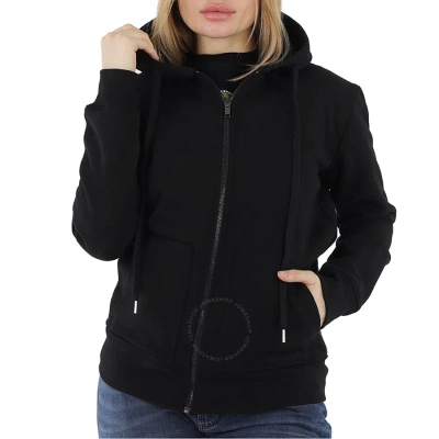 Tiger In The Rain Ladies Hoodie Zip Back Print In Black