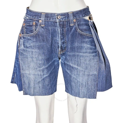 Tiger In The Rain Ladies Shorts Denim Cutout In Blue